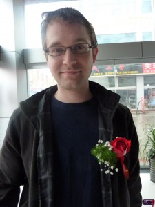 Phil with a pretty flower.