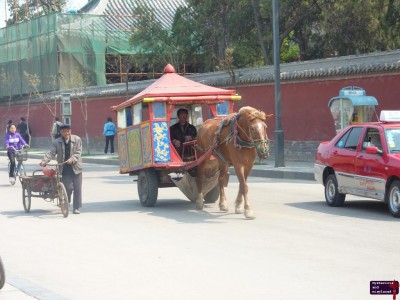 Horse drawn carriage.