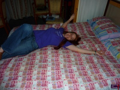 Gabe on her Money Bed