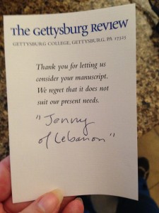 The Gettysburg Review Rejection Letter